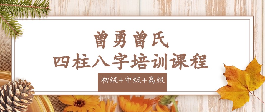 曾勇曾氏四柱八字培训课程 初级+中级+高级 视频145集 百度网盘分享（东方易学）