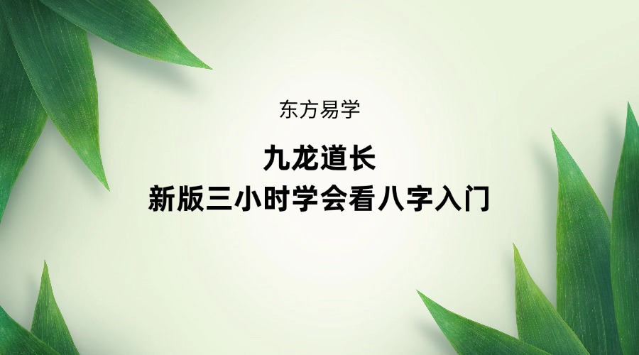 九龙道长新版三小时学会看八字入门系列14集（东方易学）