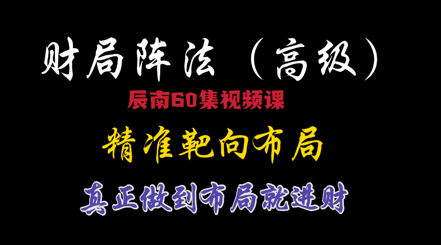 辰南《八字财局阵法高阶班》50集高清视频课