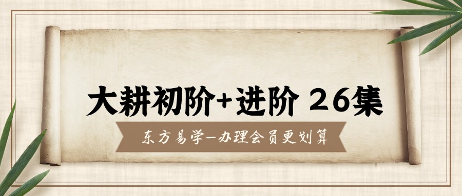 大耕初阶+进阶 26集视频课（东方易学）