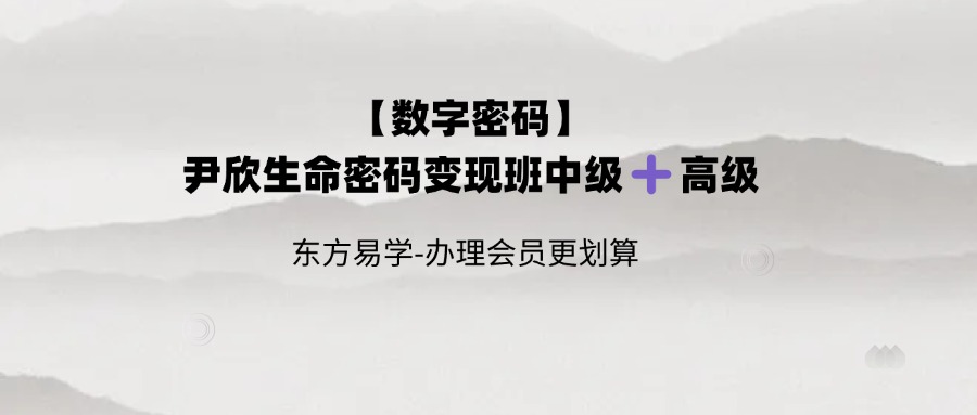 【数字密码】尹欣生命密码变现班中级➕高级