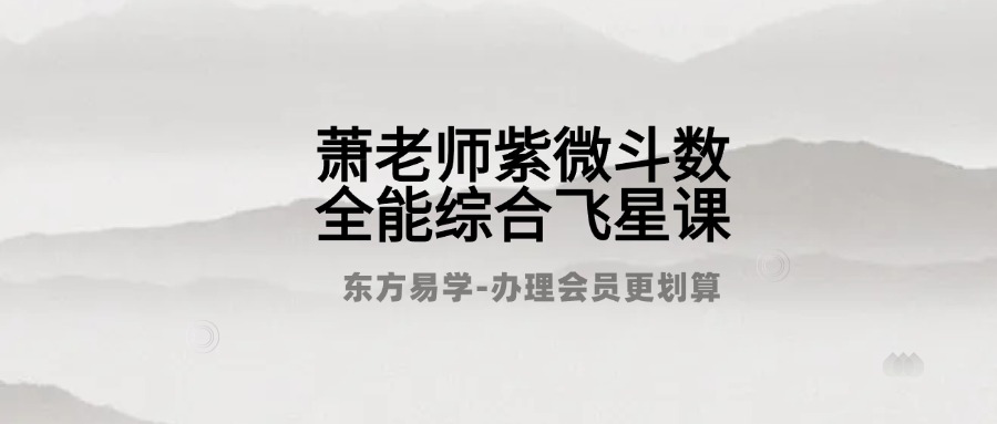 萧老师紫微斗数全能综合飞星课程15集（东方易学）
