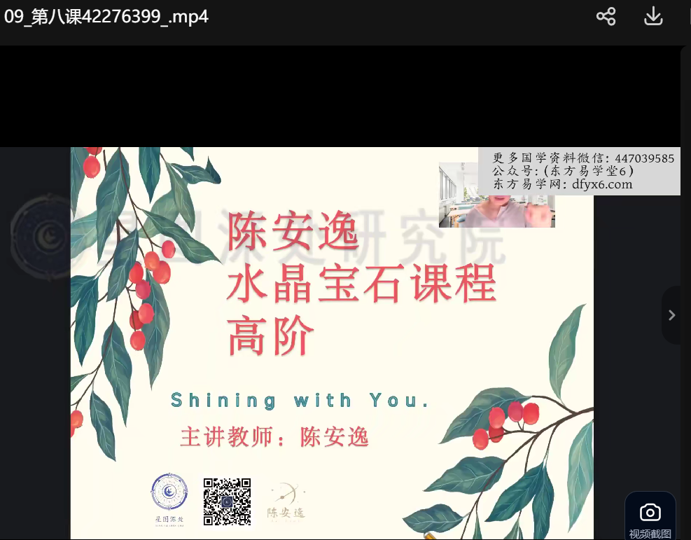 陈安逸水晶高阶课视频27集（东方易学）