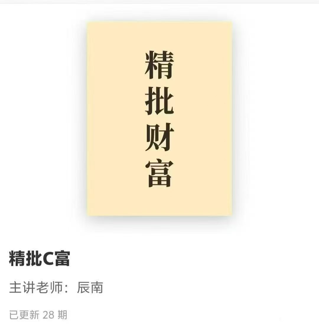 如是禅说最新精批财富（主讲老师：辰南）28集视频课