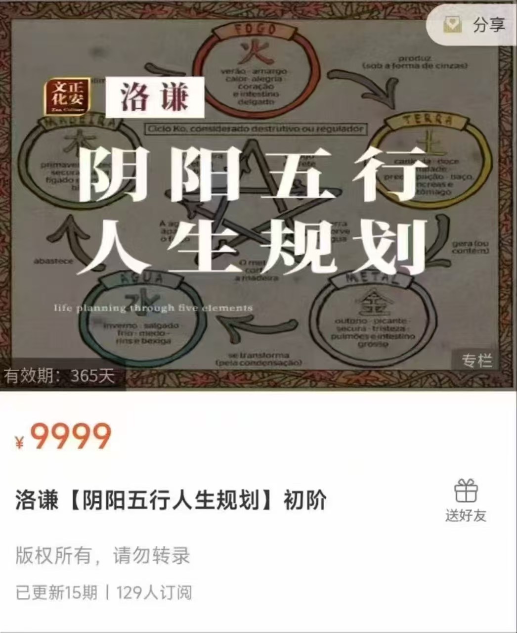 洛谦八字·阴阳五行人生规划（初中高三阶课程）东方易学